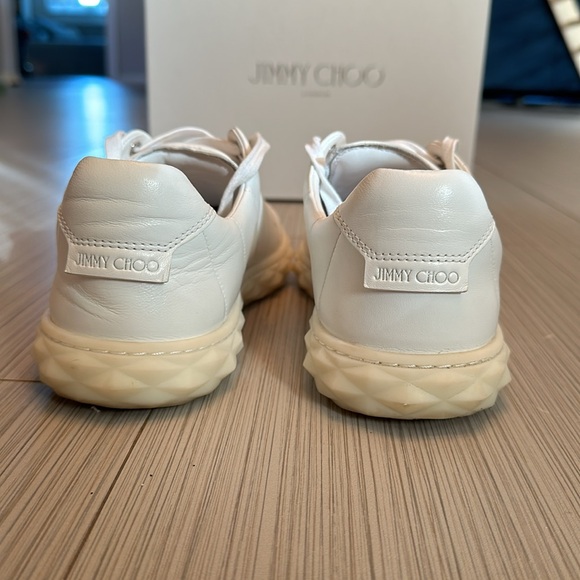 Jimmy Choo White Nappa Leather Low-Top Trainers Size39 - Picture 4 of 8